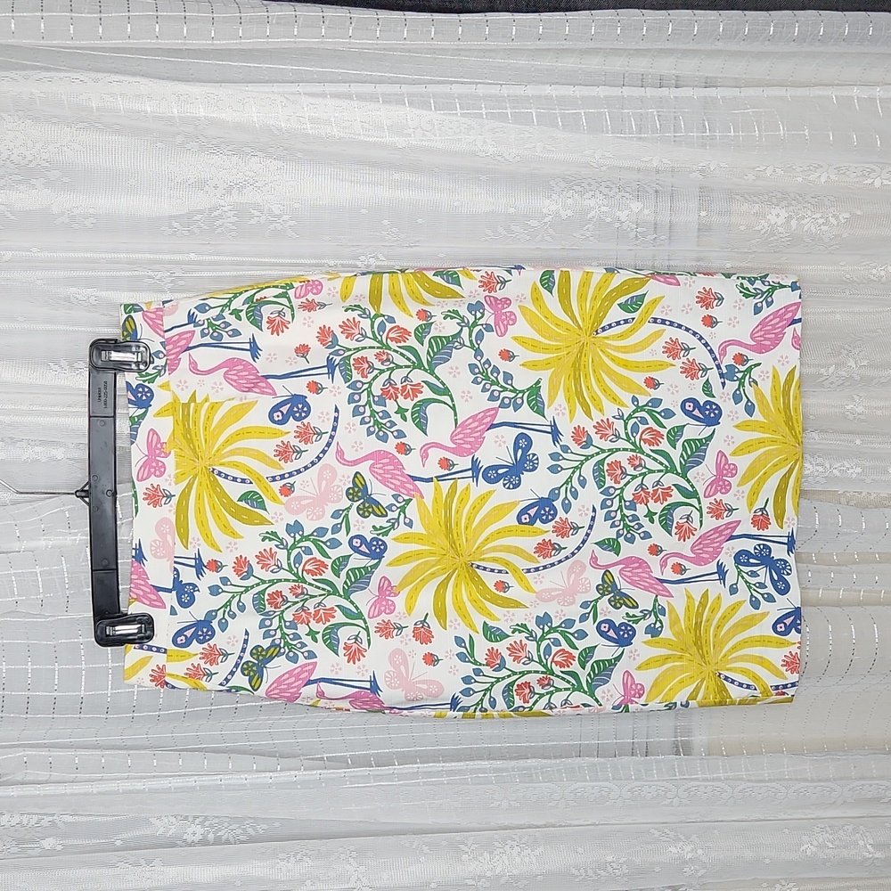 Boden Tropical Floral Flamingo Prink Lined Midi Pencil Skirt Sz10